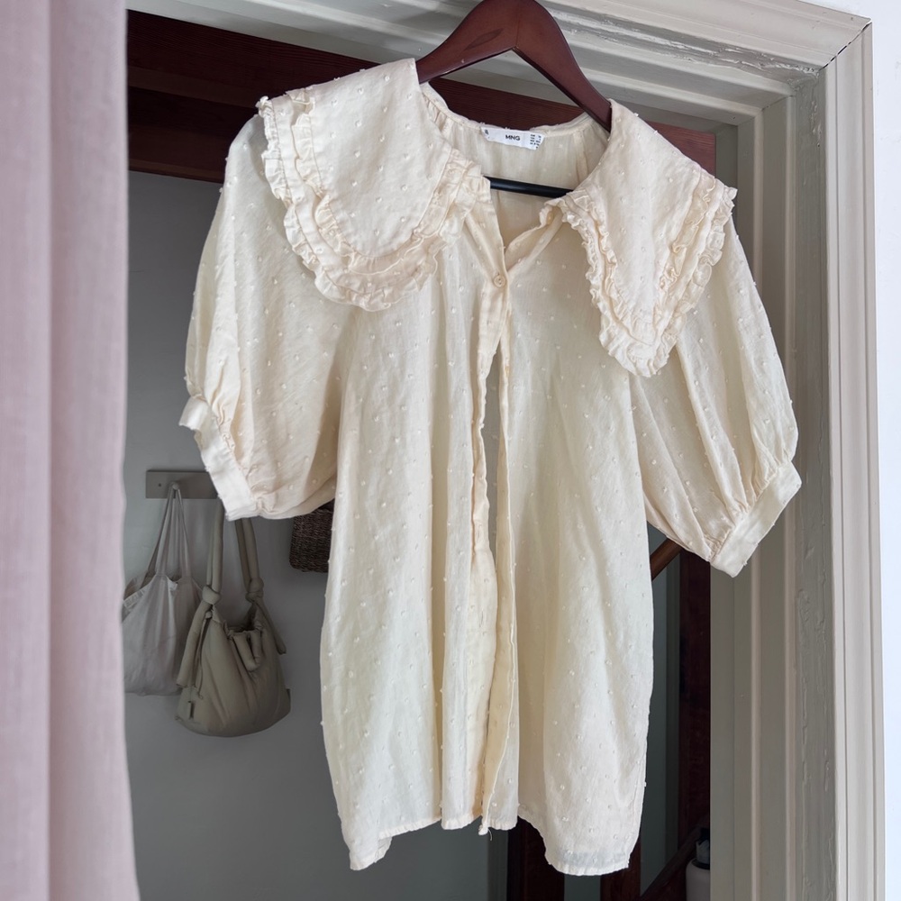 Mango Babydoll Collar Blouse Size XS - Picture 4 of 7